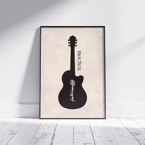 Impression d&#39;art guitare Mother Ogham : cadeau pour amateur de musique celtique (téléchargement numérique)