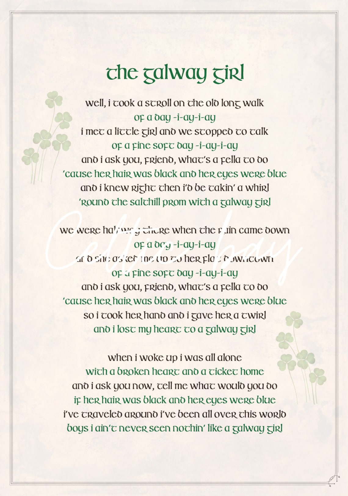 The Galway Girl Galway Girl Lyrics Steve Earle Irish Music PS I Love ...