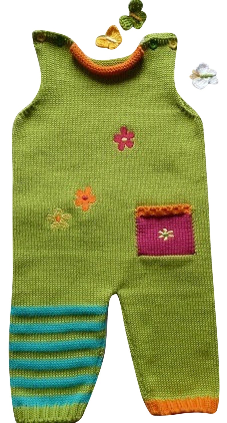 Baby-Strampler, Strampler, Strickstrampler, Sommerstrampler, Flower-Power, grün, Blumen, Blüten, verschiedene Größen Bild 1