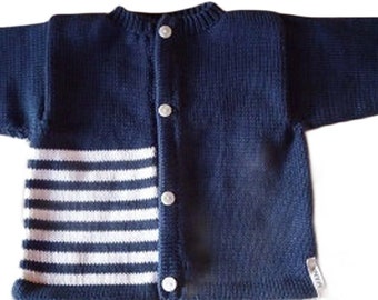 Babyjacke, Kinderjacke, Jacke, Weste, Kinderweste, Marine, Streifen, gestreift, blau-weiß, verschiedene Größen