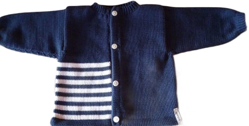 Baby jacket, kids jacket, jacket, vest, kids vest, navy, stripes, striped, blue and white, various sizes image 1