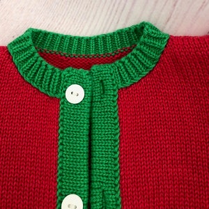 Strawberry jacket, children's jacket, baby jacket, girls' jacket, cardigan, knitted children's jacket, strawberry, strawberry blossom, red, green, various sizes image 6