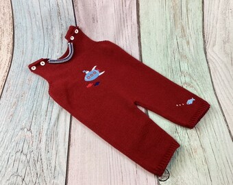 Baby romper, romper, knitted romper, submarine, embroidery, various sizes