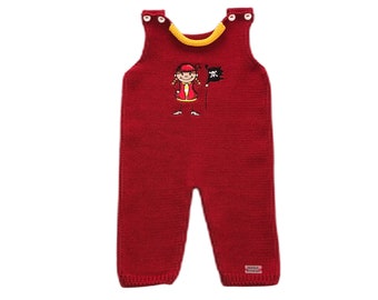 Baby romper, romper, knitted romper, pirate, pirate, embroidery, various sizes