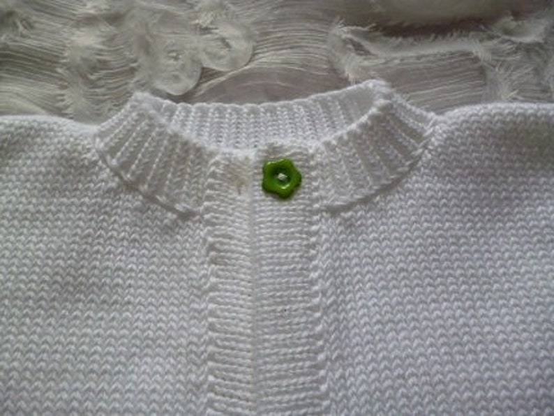 Babyjacke, children's jacket, cardigan, wool jacket, frog King, stripes, embroidery Foschkönig, white, green, different sizes image 3