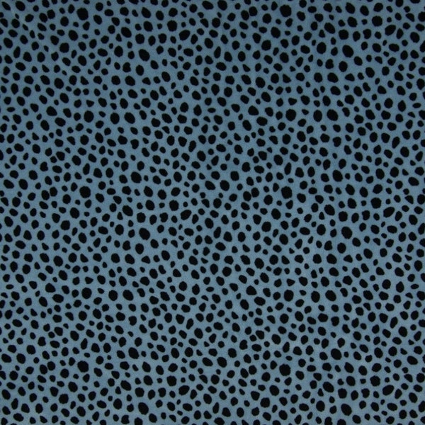 Nicky Velour Print blau - Dots Dusty blue -