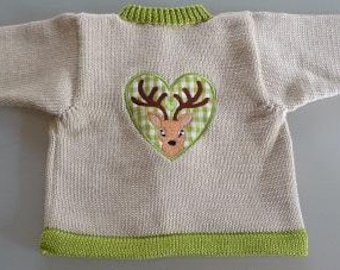 Babyjacke ,Kinderjacke, Jacke, Motiv Hirsch, Stoffapplikation Hirsch, verschiedene Größen, verschiedene Farben