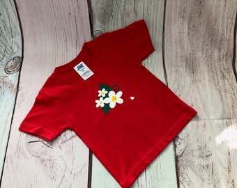 T-Shirt, Shirt, Erdbeerblüte - rot -