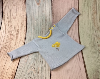 Babypulli, Babypullover, Strickpulli, Strickpullover, Maus, Mäuschen, Käse