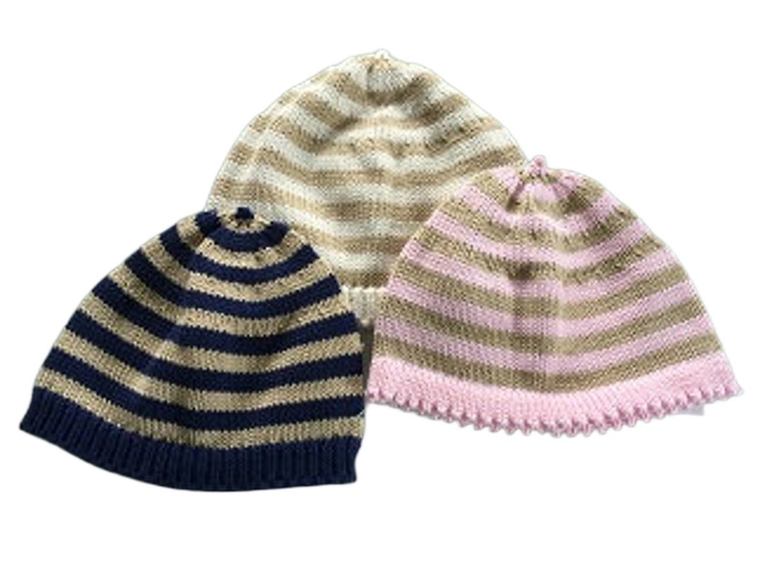 Chapeau Bébé Garçon Next Rayé Bleu Pâle - Taille 6-9 Mois, 100% Coton, Neuf Sans étiquettes