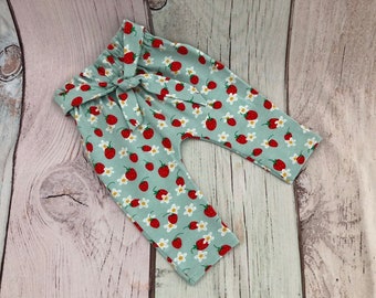 Paperbag, pants, strawberries, baby, different sizes