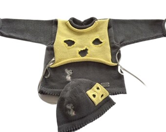 Set Pulli und Mütze Maus, Babyjacke, Kinderpulli, Set, Pullover und Mütze, verschiedene Größen