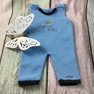 Baby romper, knitted romper, romper, baby romper, dungarees, baby dungarees, Little Prince, embroidery lettering Little Prince, crown
