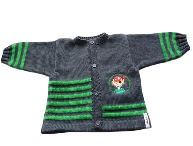 Babyjacke, Jacke, Kinderjacke, Stickerei, Pirat, Streifen, verschiedene Größen Bild 1