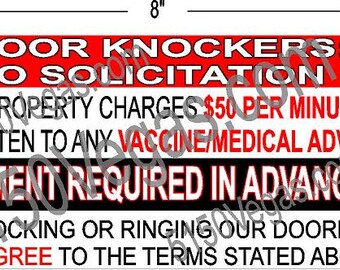 Door Knockers No Solicitation Decal