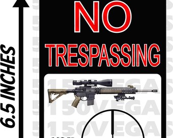 No Trespassing 2nd Amendment Tool Box Decal Sticker