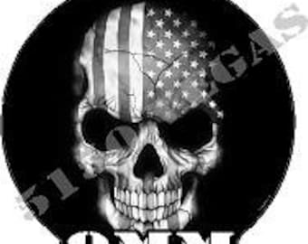 American Skull Caliber Ammo Can Decal Sticker