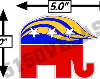 Republican Trump Elephant with HAIR Sticker