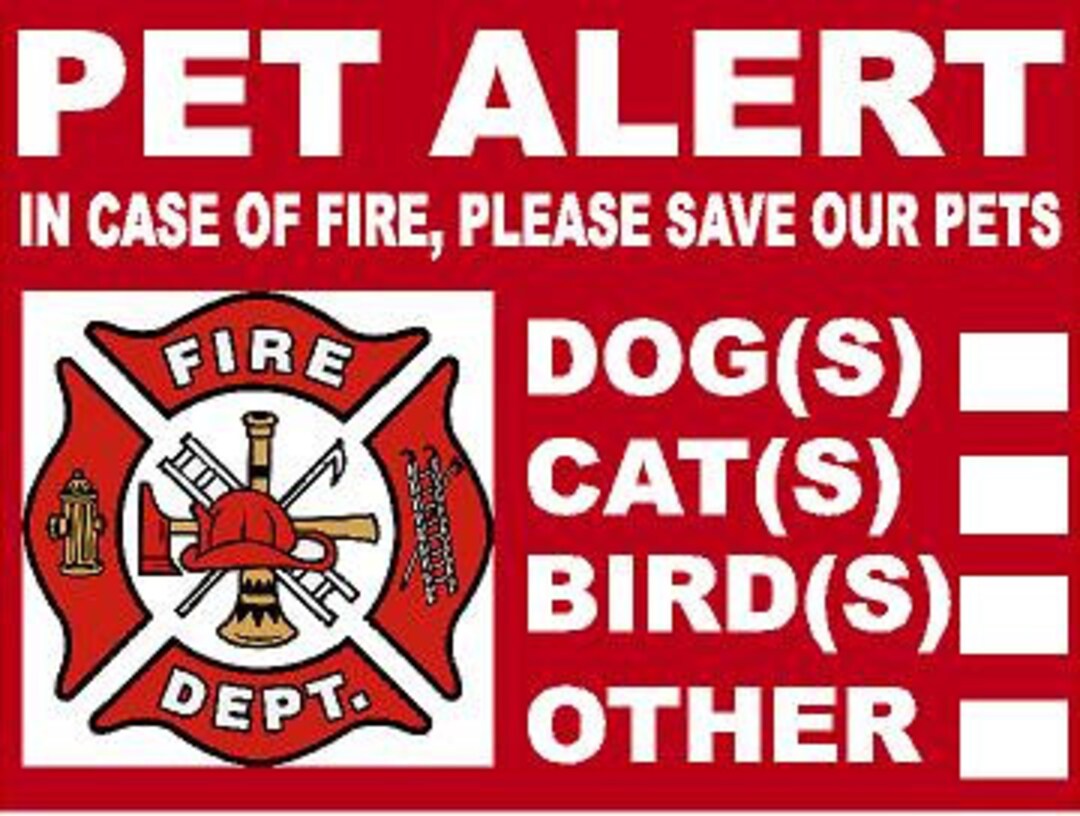 Pet Alert Window Decal Etsy