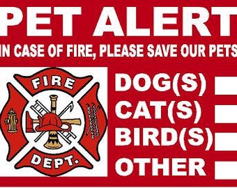 Pet Alert Window Decal