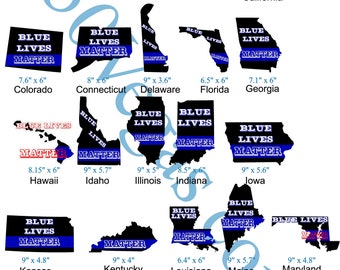 Blue Lives Matter State Decal