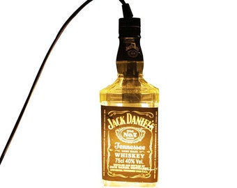 Jack Daniels colgante luz de techo de vidrio industrial reciclado / lámpara colgante hecha a mano