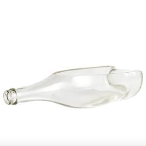 Succulent Planter - Upcycled Clear bottle - Diamond Cut Glass pot