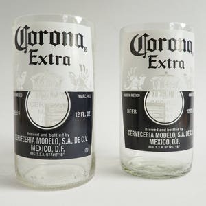 Corona Extra Beer Bottle Cut Glasses - Tumblers - Drinking Cups