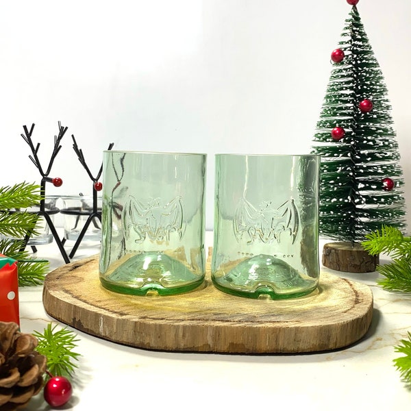 Upcycled Drinkware Set | Repurposed Rum Bottle | Sustainable Glassware | Rum cocktail glasses | Home Bar Gift | Carafe set |  Gift Set