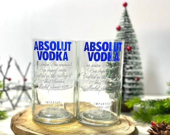 Upcycled Drinkware | Repurposed Vodka Bottle | Sustainable Glassware | Eco-Friendly Barware | Home Bar Gift | Recycled Glasses | Gift Box