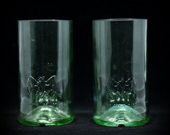 Bacardi Rum bottle Tall Glasses | Recycled Bottle Tumblers crafted from the bottle