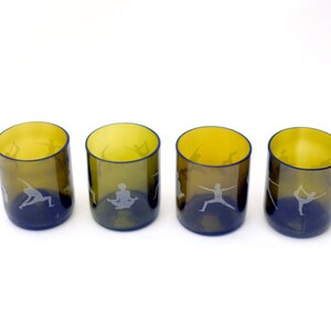 Spiritual Gifts | Yoga | 10 Ounce Yoga Poses engraved Glassware | Drinking Glasses