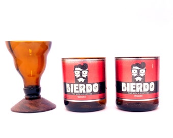Szklanki i kieliszki do koktajli Bierdo Beer wykonane z butelki piwa