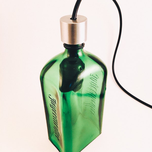 Beautiful Pendant light fixture made from Jagermeister bottle