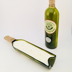 100 % Soy Wax Candles-Recycled Wine Bottle Tray - Eco-Friendly - Wine Candle - Aromatherapy Candle