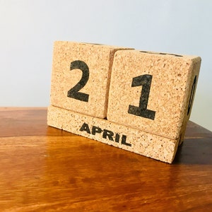 OFFICE DESK CALENDAR - from Recycled Cork Grains - Printed
