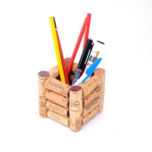 Recycled Wine Cork Office Desk Stationery Pencil Pen Holder Stand | Client gifts | Office Desk Accessories | Eco Friendly Gift Ideas