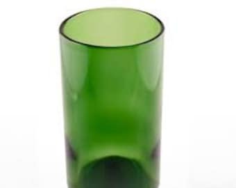 Green Wine bottle 16 OZ Drinking Glasses - Up-cycled Tumblers