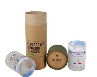 Grey Goose Rocks Christmas Gift Set | Holiday gift for mom , stocking stuffers for her, Christmas Host Gift ideas, Recycled Glasses Gift box