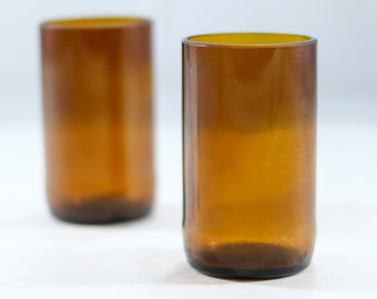 Amber Brown Beer Bottle Drinking Glasses Budweiser 330 Mls