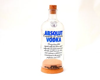 Repurposed Absolut Vodka Bottle Stash Storage Jars & Cork Lids for Sugar | Flour | Lentil | Coffee | Pasta | Stash Jar Containers