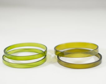 OLIVE & GREEN BANGLE Made from Wine Bottles