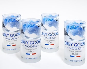 4 bicchieri Grey Goose Rocks + 4 bicchieri alti Grey Goose / Set di bicchieri da bar Grey Goose