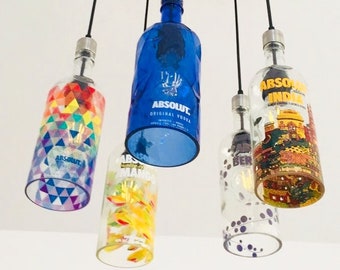 LIMITED EDITION Bottle Light fixture - Colourful Absolut Vodka