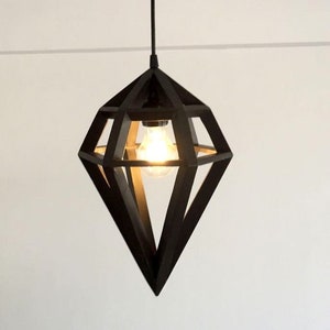 WOODEN PENDANT LIGHT Fixture -  Recycled Pallet wood Hanging Lamp