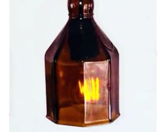 LÁMPARA COLGANTE - Lámpara colgante con forma de botella de whisky indio ámbar