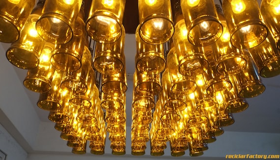 Beer Bottle Chandelier For Restro Bar Cafe Hotel Light Hong Kong Beer Bottle Chandelier For Restro Bar, Recycled Beer Bottle Chandelier