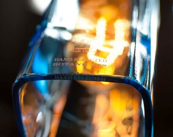 Bombay sapphire bottle cut pendant lamp | Light with fixtures