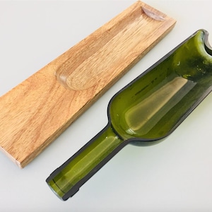 Wine bottle Cheese Platter Dish - Up-cycled serving tray - Recycled glass bottle bowl