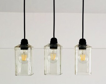Industrial Light fixture - Chandelier - Ceiling Lamp Made from JACK DANIELS for home,  Bar & Kitchen Island